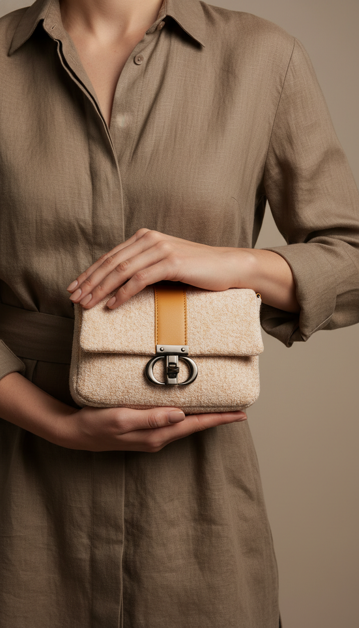 Beige Casual Pouch For Women P97712