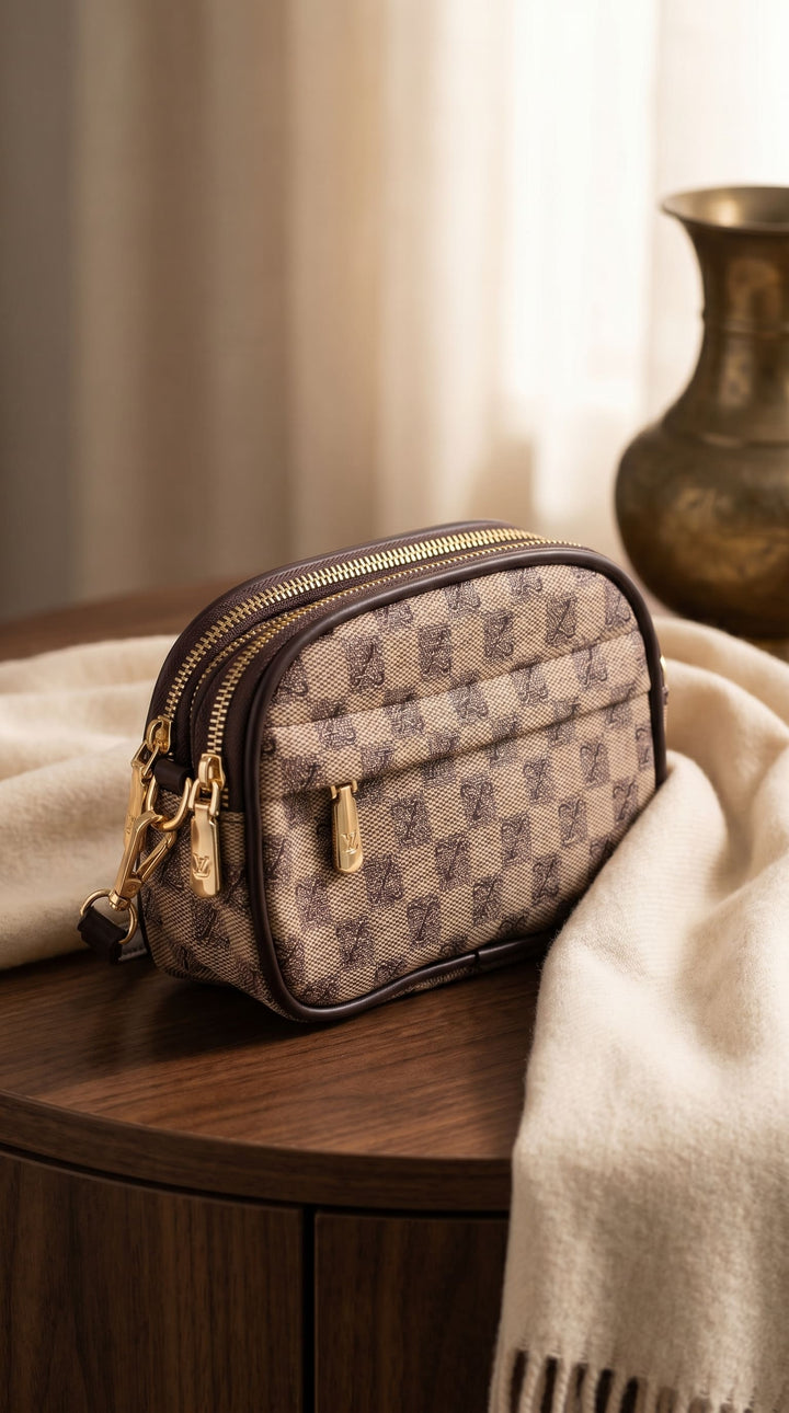 Beige Casual Pouch For Women P97744