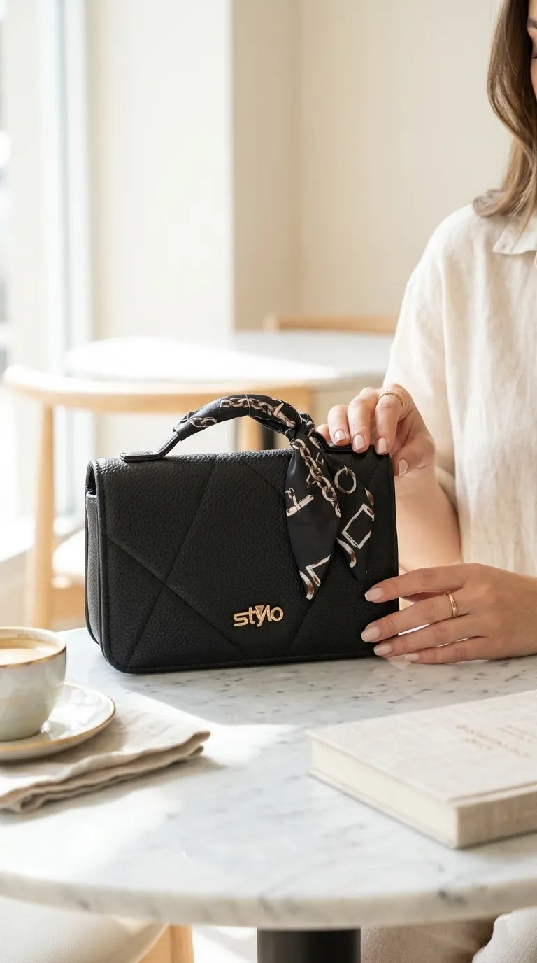 Black Casual Pouch For Women P97756