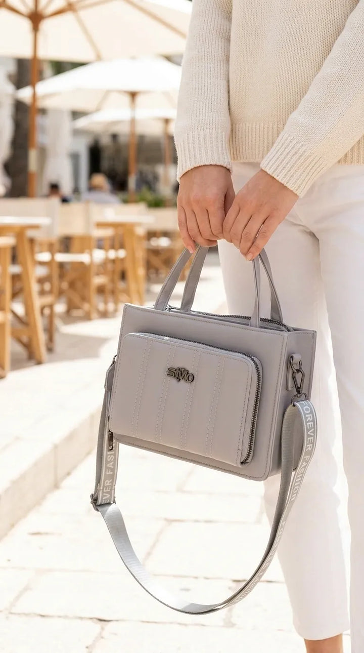 Grey Casual Pouch For Women P97758