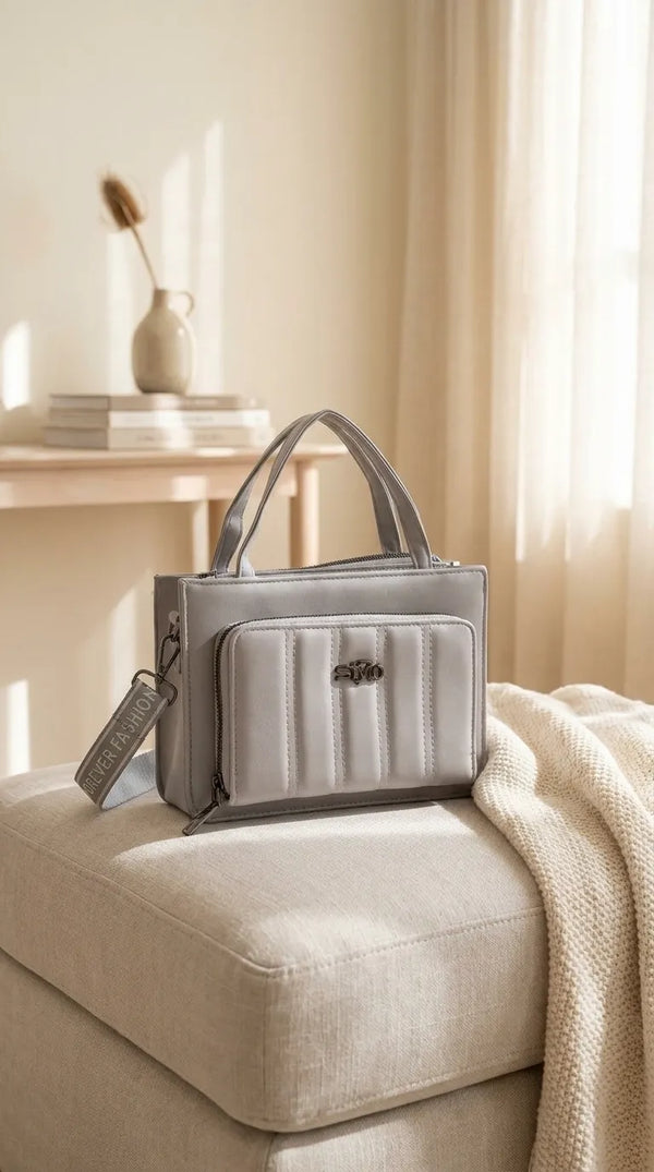 Grey Casual Pouch For Women P97758