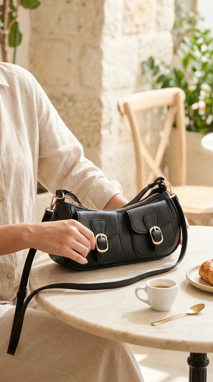 Black Casual Pouch For Ladies P97760