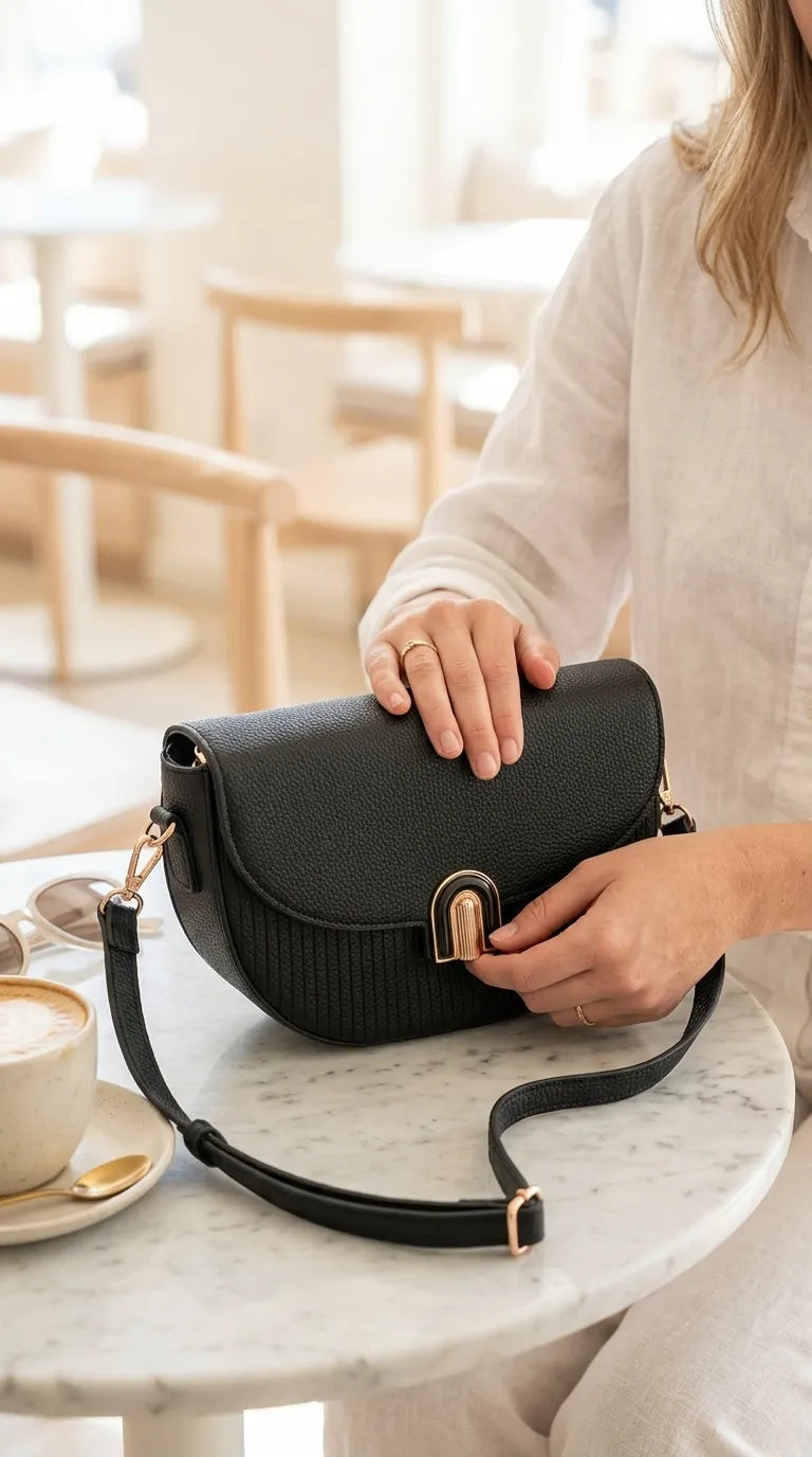 Black Casual Pouch For Ladies P97768