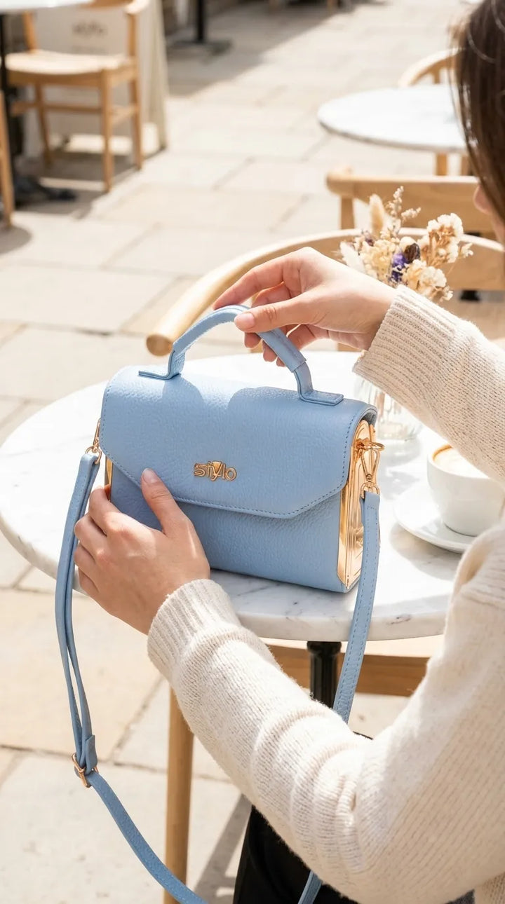 Sky Blue Casual Pouch For Women P97774
