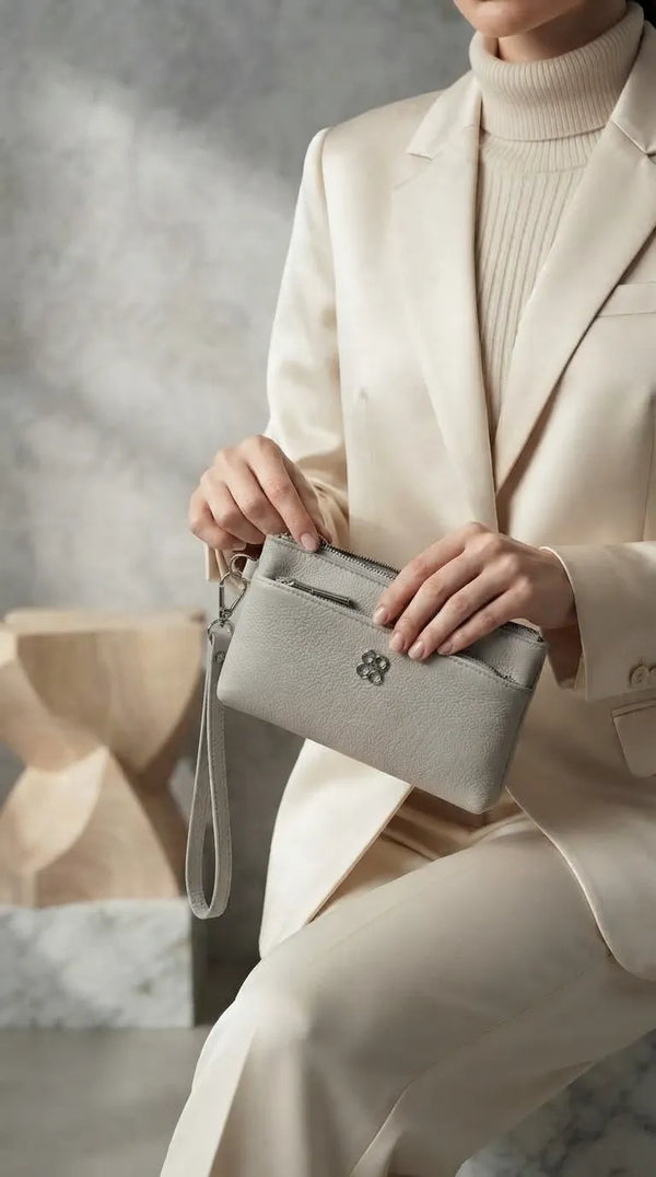 Grey Casual Pouch For Ladies P97776