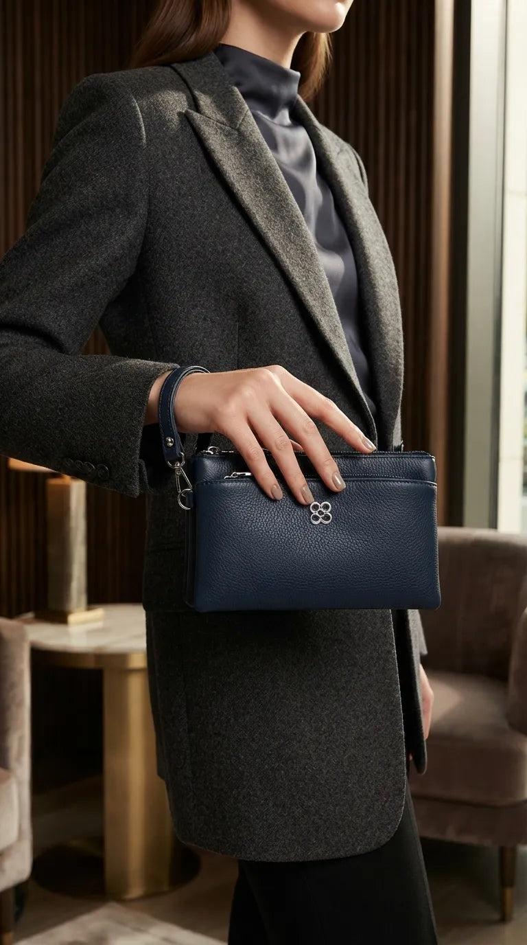 Navy Casual Pouch For Ladies P97776