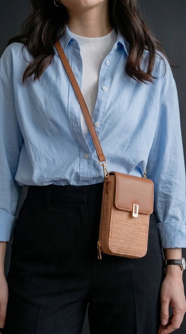 Brown Casual Pouch For Women P97779