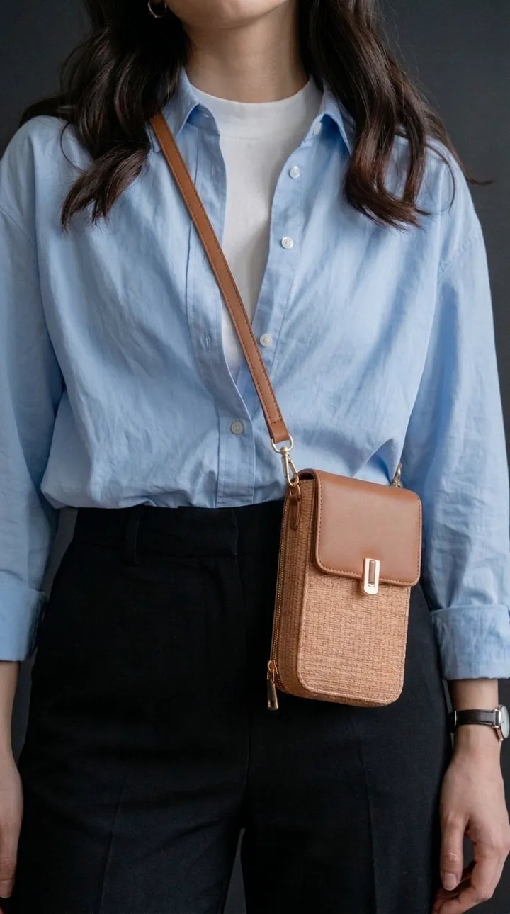 Brown Casual Pouch For Women P97779