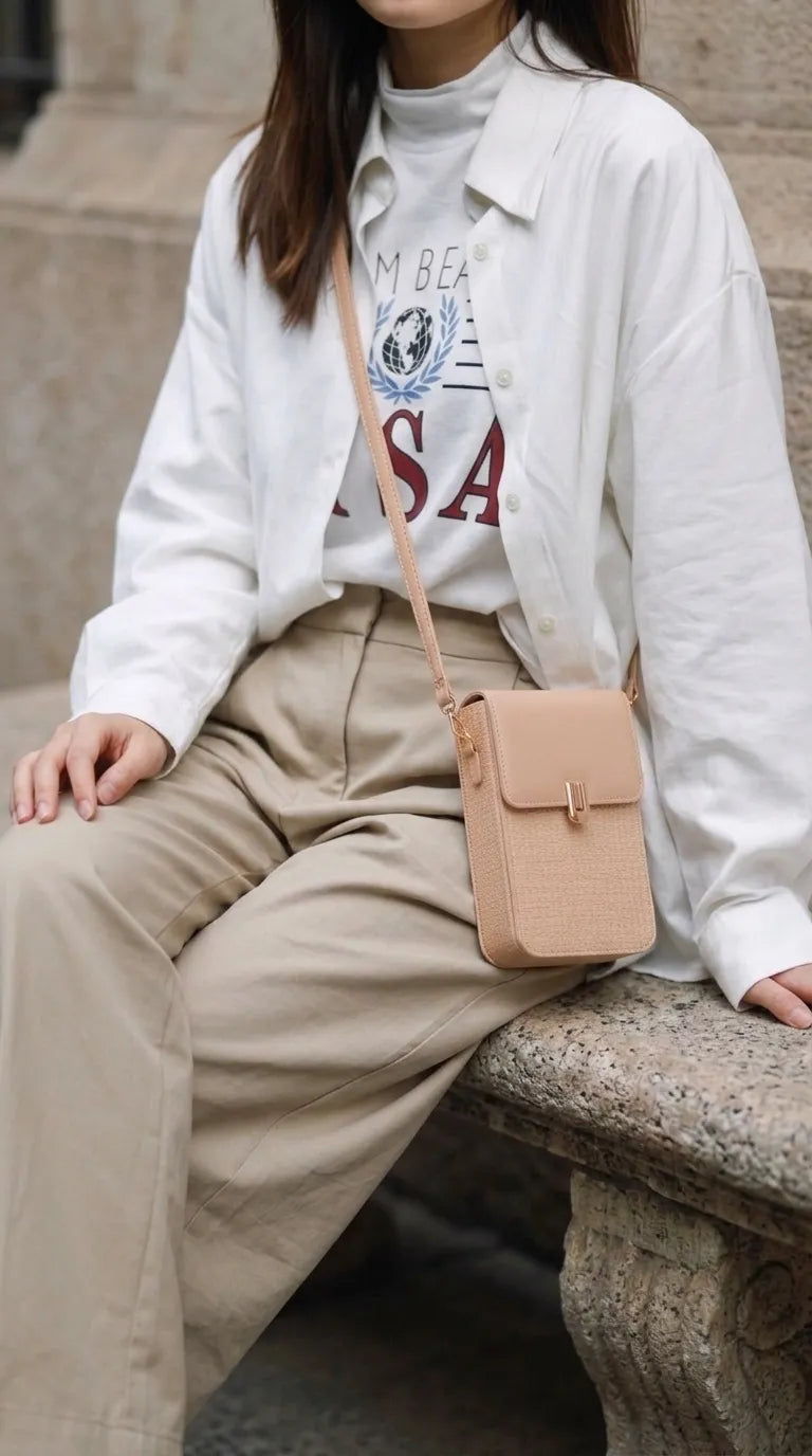 Khaki Casual Pouch For Women P97779