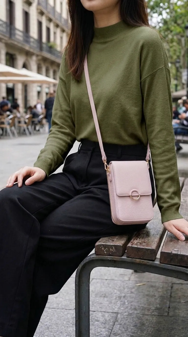Pink Casual Pouch For Women P97780
