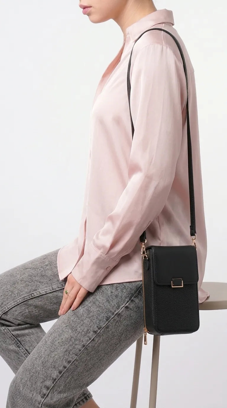 Black Casual Pouch For Women P97783