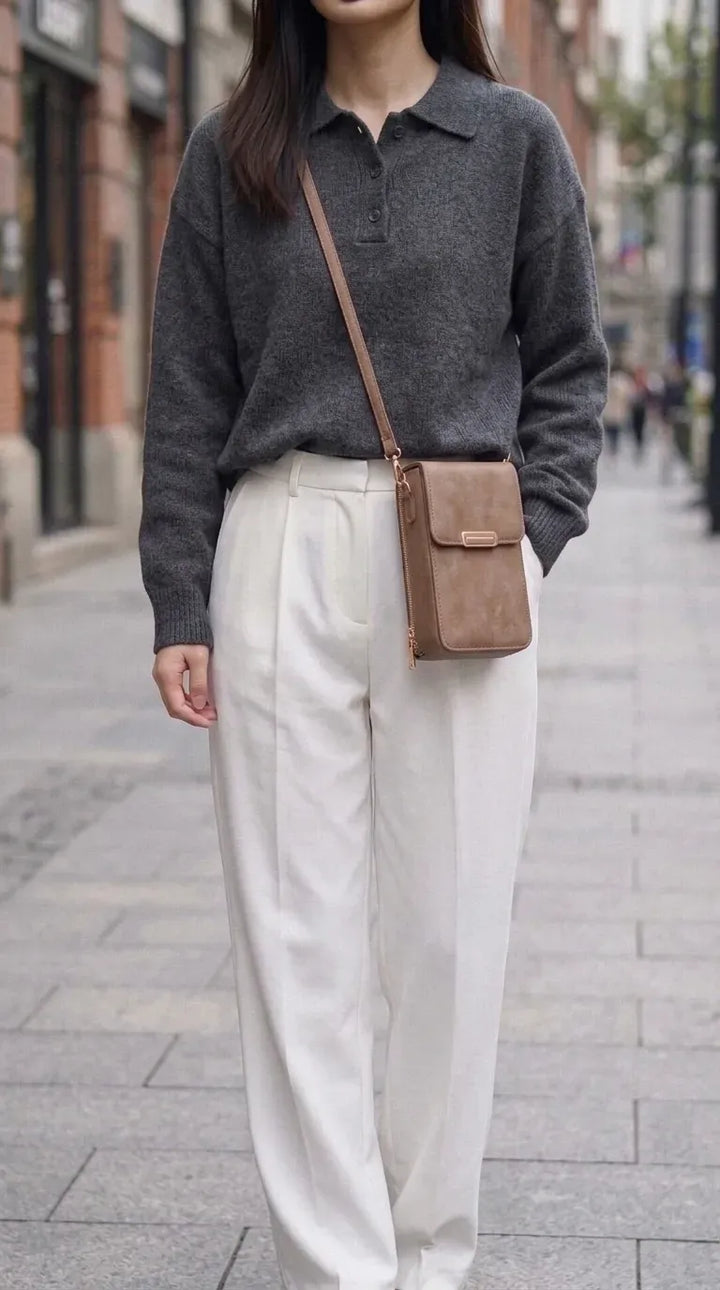 Khaki Casual Pouch For Women P97784