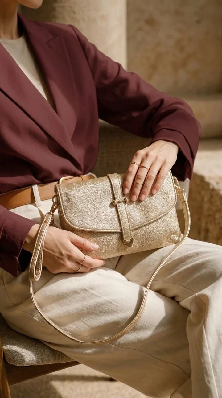 Golden Formal Clutch For Women P97805