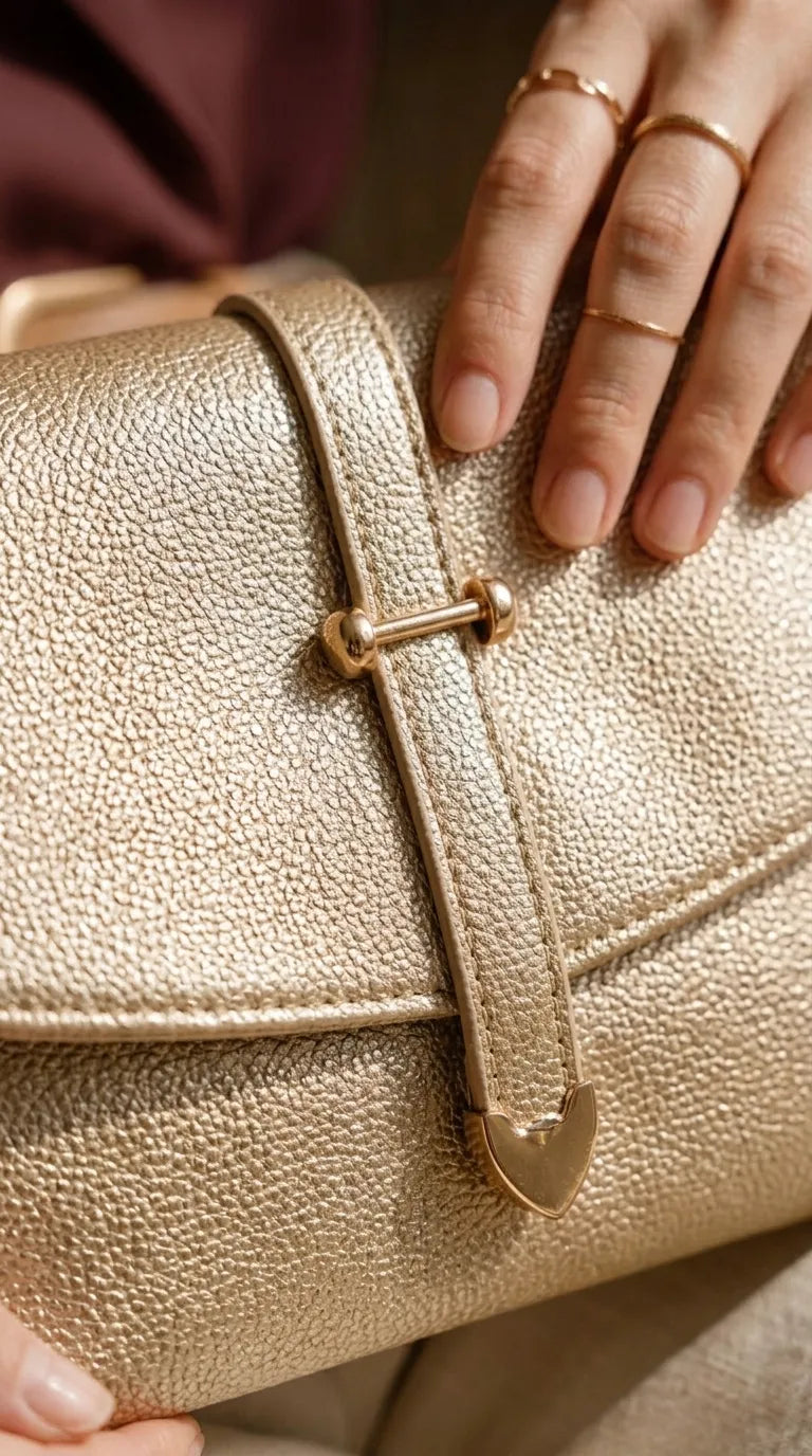 Golden Formal Clutch For Women P97805