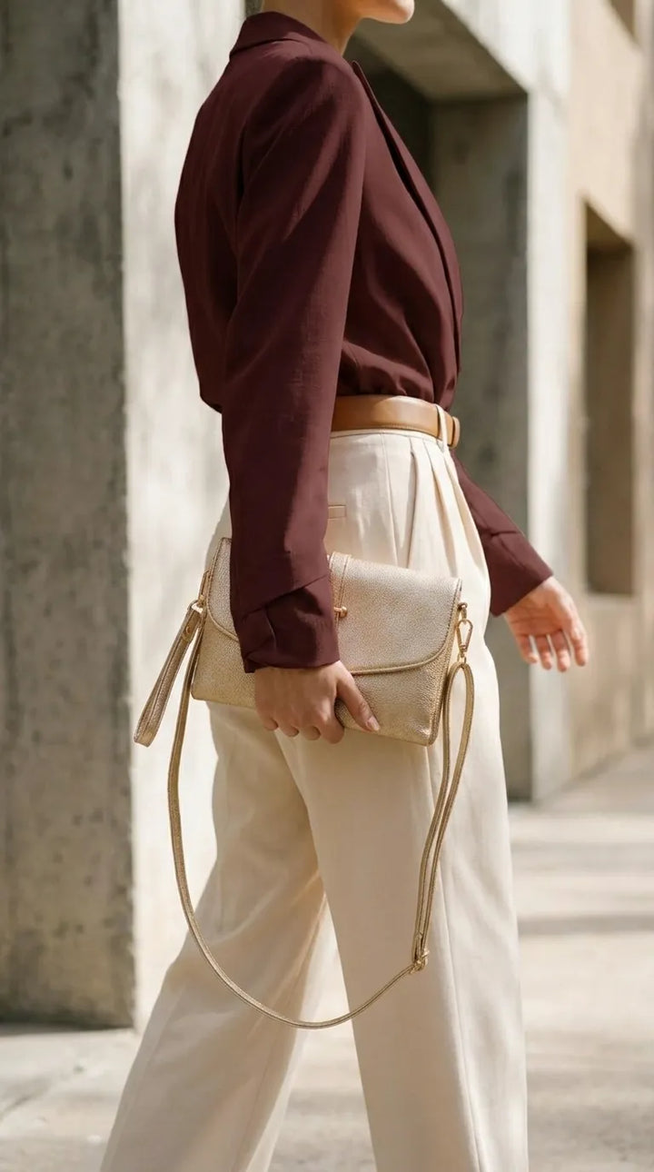 Golden Formal Clutch For Women P97805