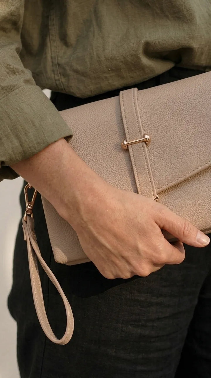 Beige Formal Clutch For Women P97805