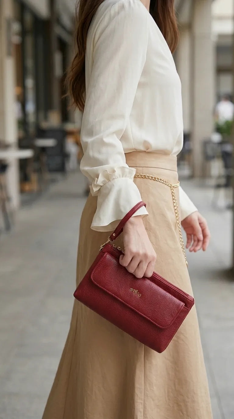 Maroon Formal Clutch For Women P97806