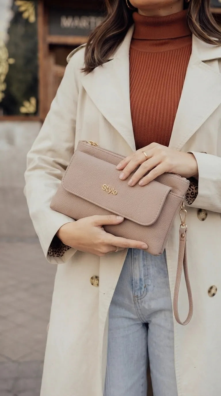 Beige Formal Clutch For Women P97806