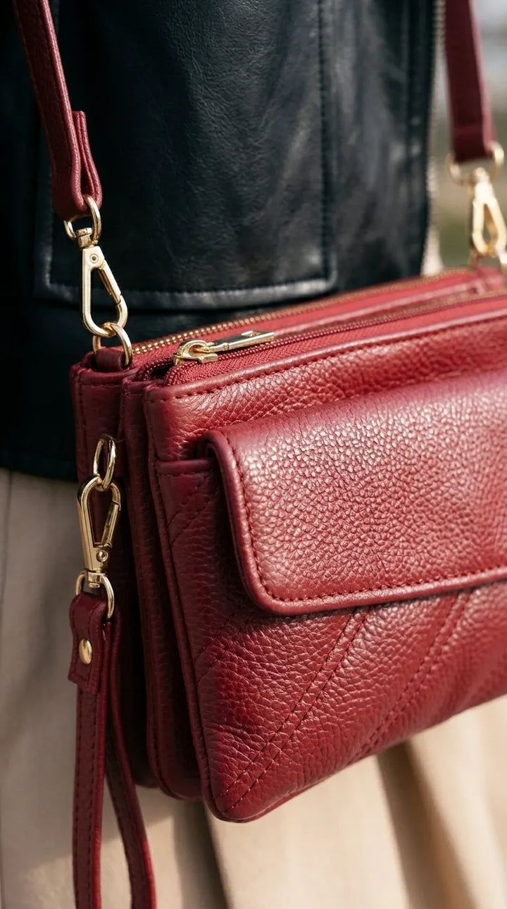 Maroon Casual Pouch For Women P97807