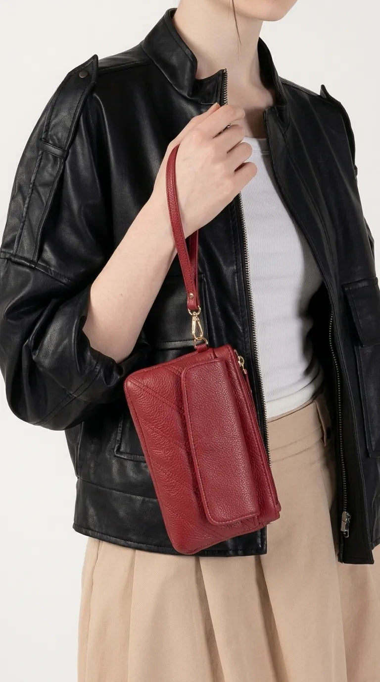 Maroon Casual Pouch For Women P97807