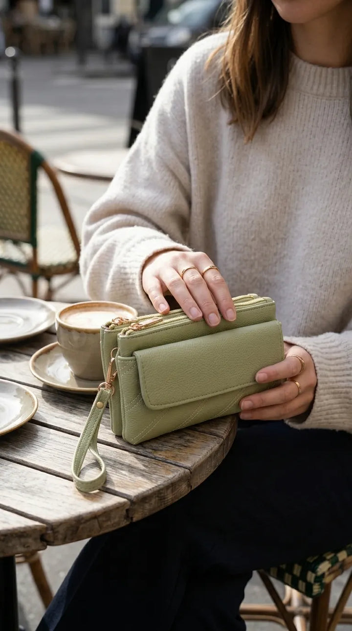 Green Casual Pouch For Women P97807