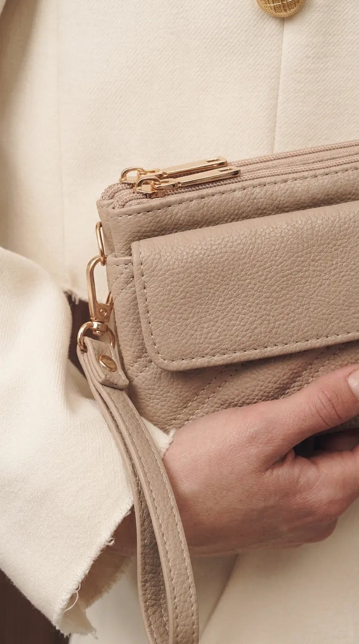 Beige Casual Pouch For Women P97807