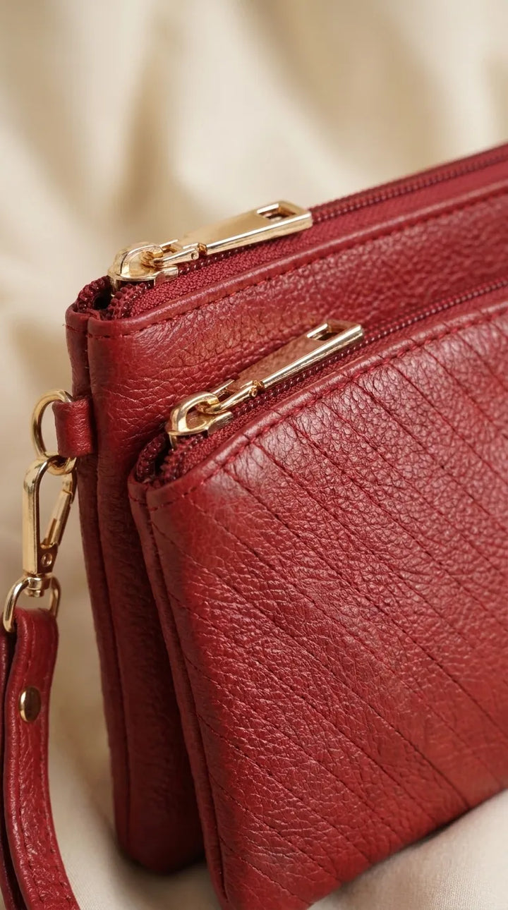 Maroon Casual Pouch For Women P97808