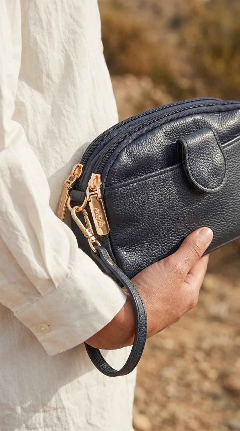 Navy Casual Pouch For Women P97809