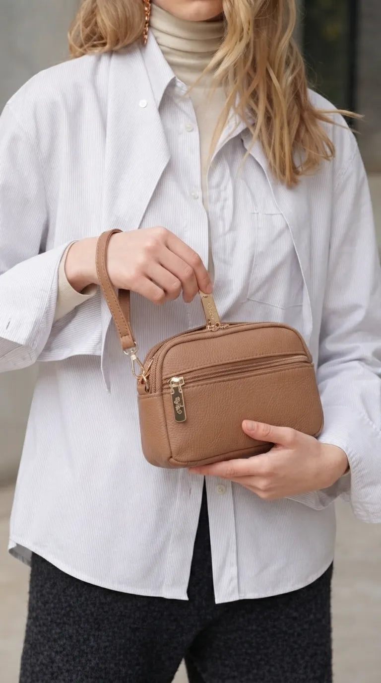 Khaki Casual Pouch For Women P97812