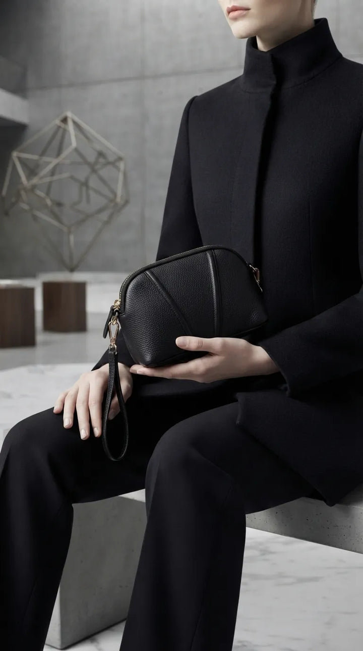 Black Casual Pouch For Women P97814