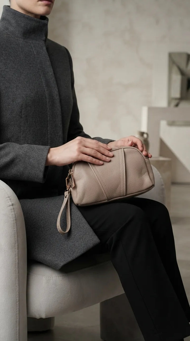 Beige Casual Pouch For Women P97814