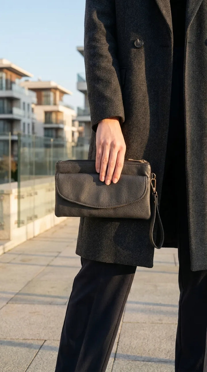 Grey Casual Pouch For Women P97815