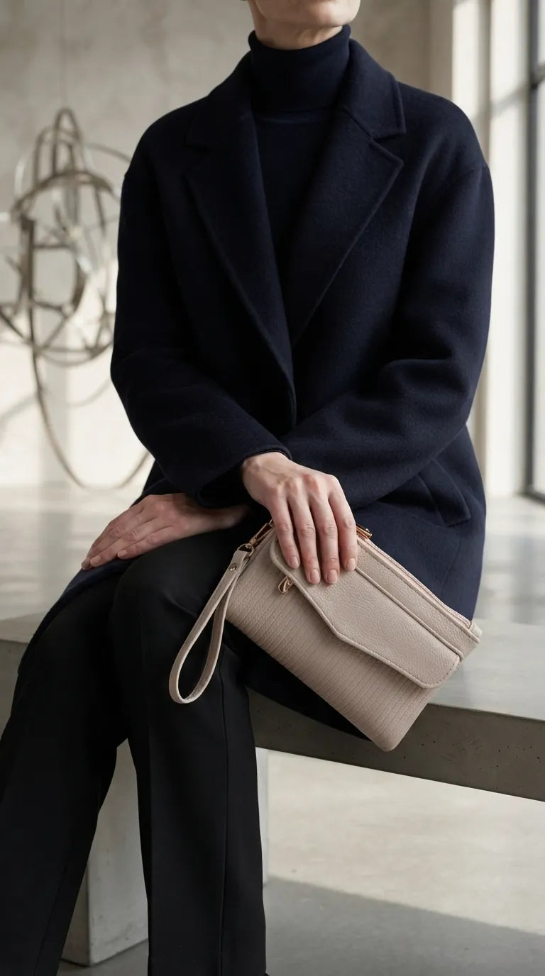 Beige Casual Pouch For Women P97816