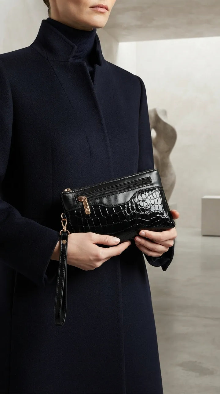 Black Casual Pouch For Women P97817