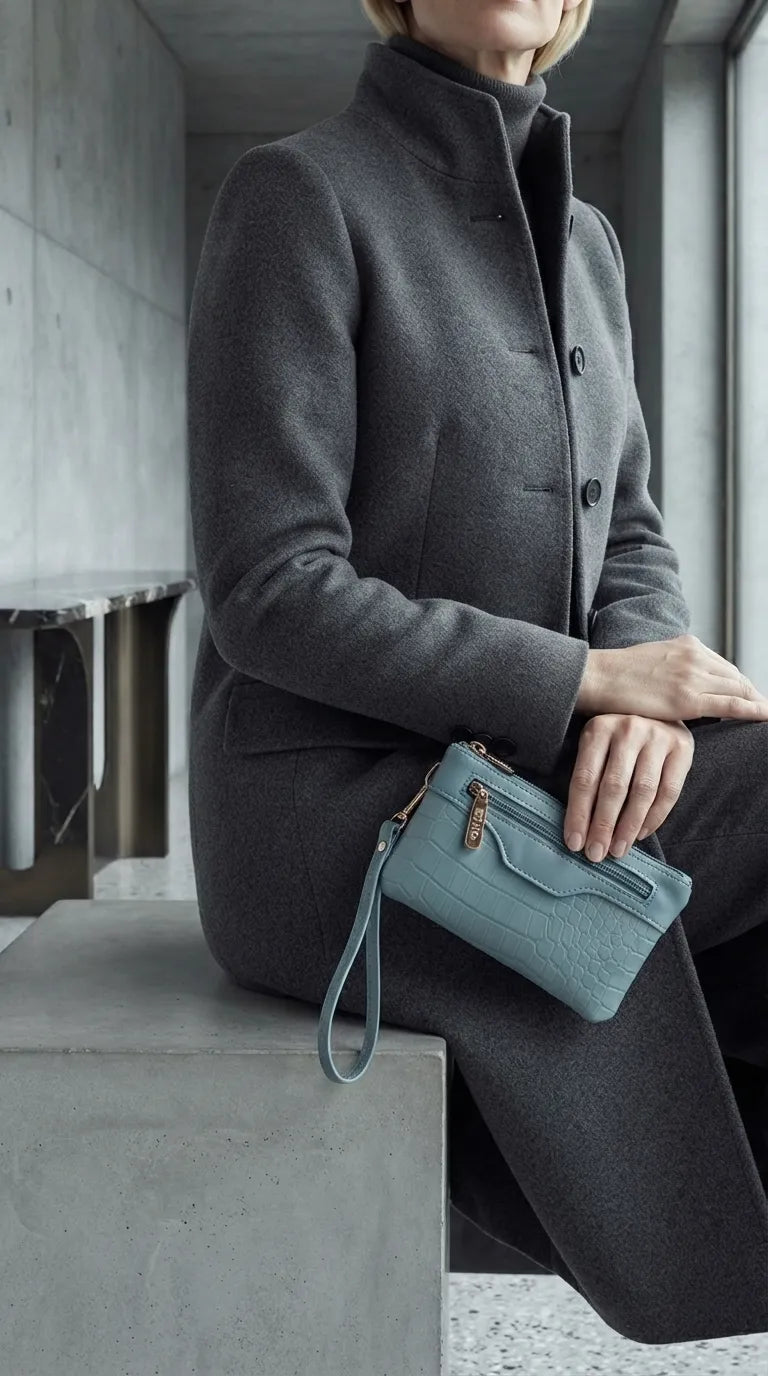 Blue Casual Pouch For Women P97817