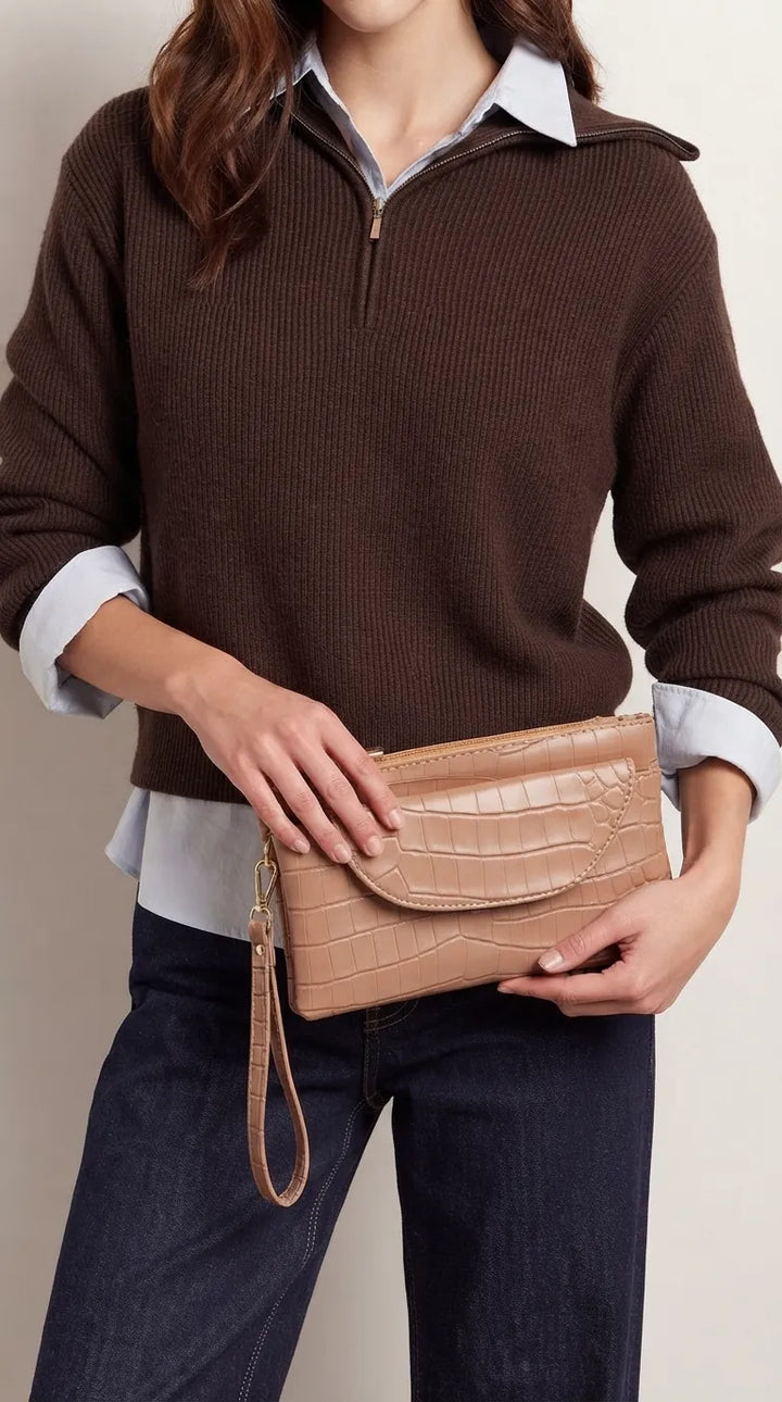 Peach Casual Pouch For Women P97818