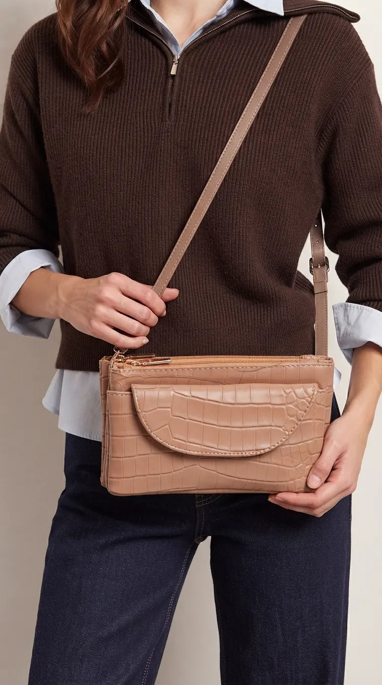 Peach Casual Pouch For Women P97818