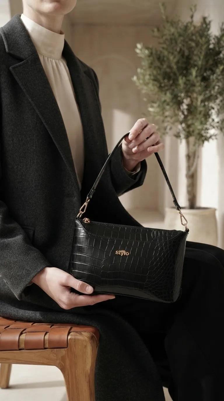 Black Formal Clutch For Women P97819