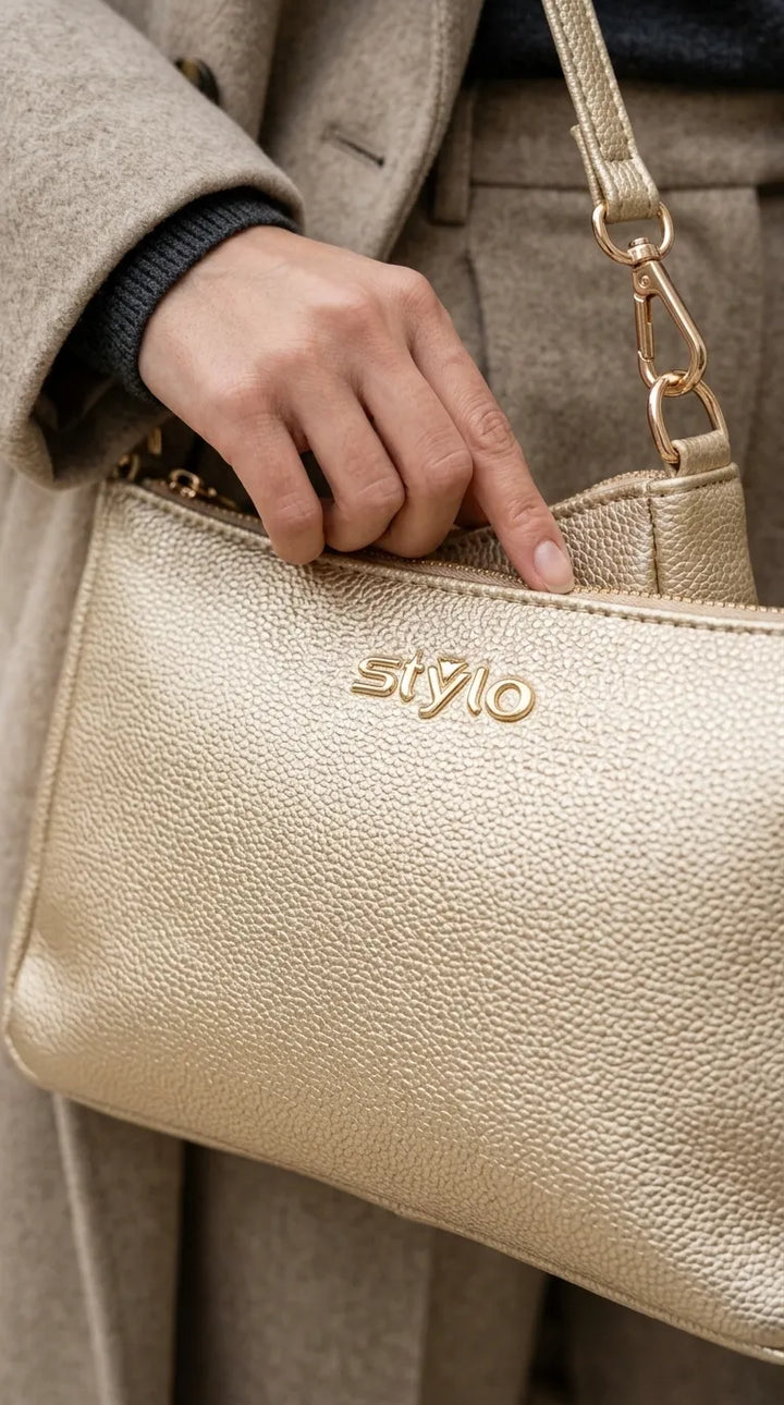 Golden Formal Clutch For Women P97820