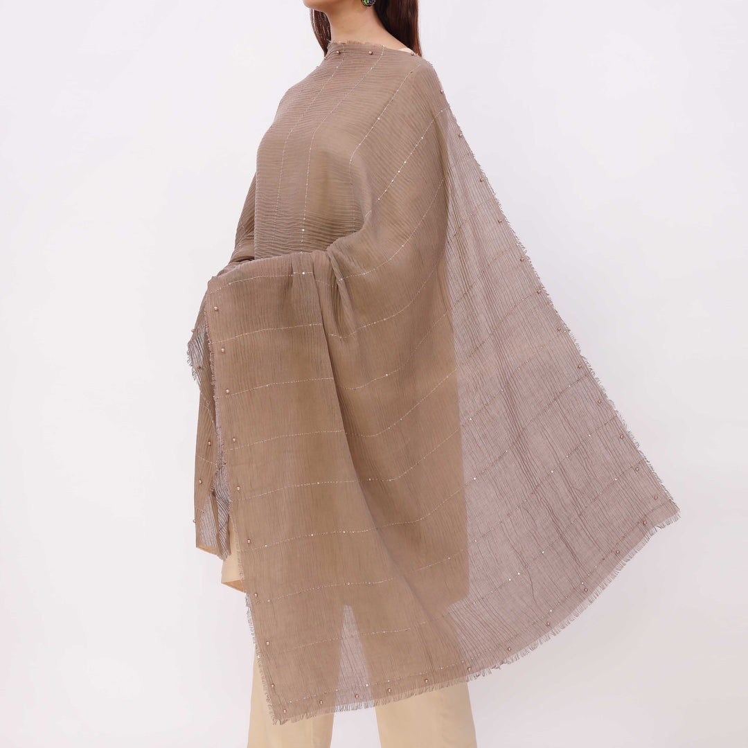 Brown Embroidered Stole PD5300