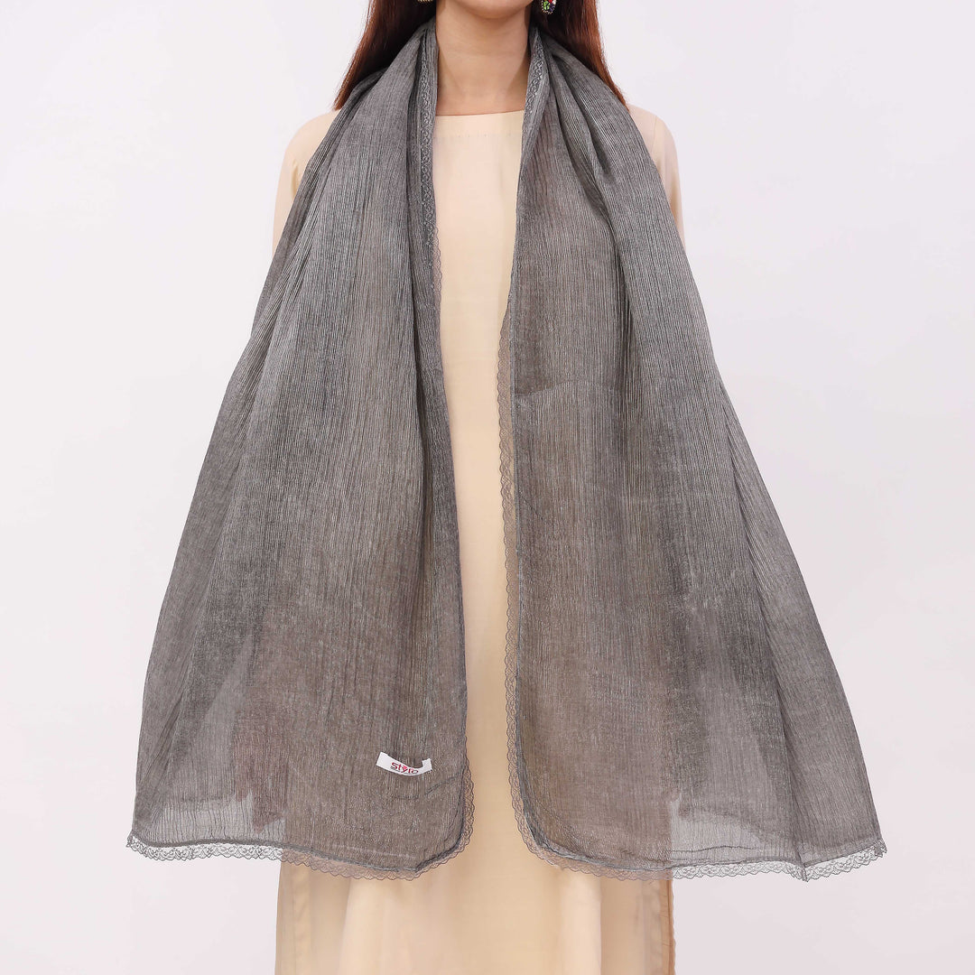 Black Embroidered Stole PD5313