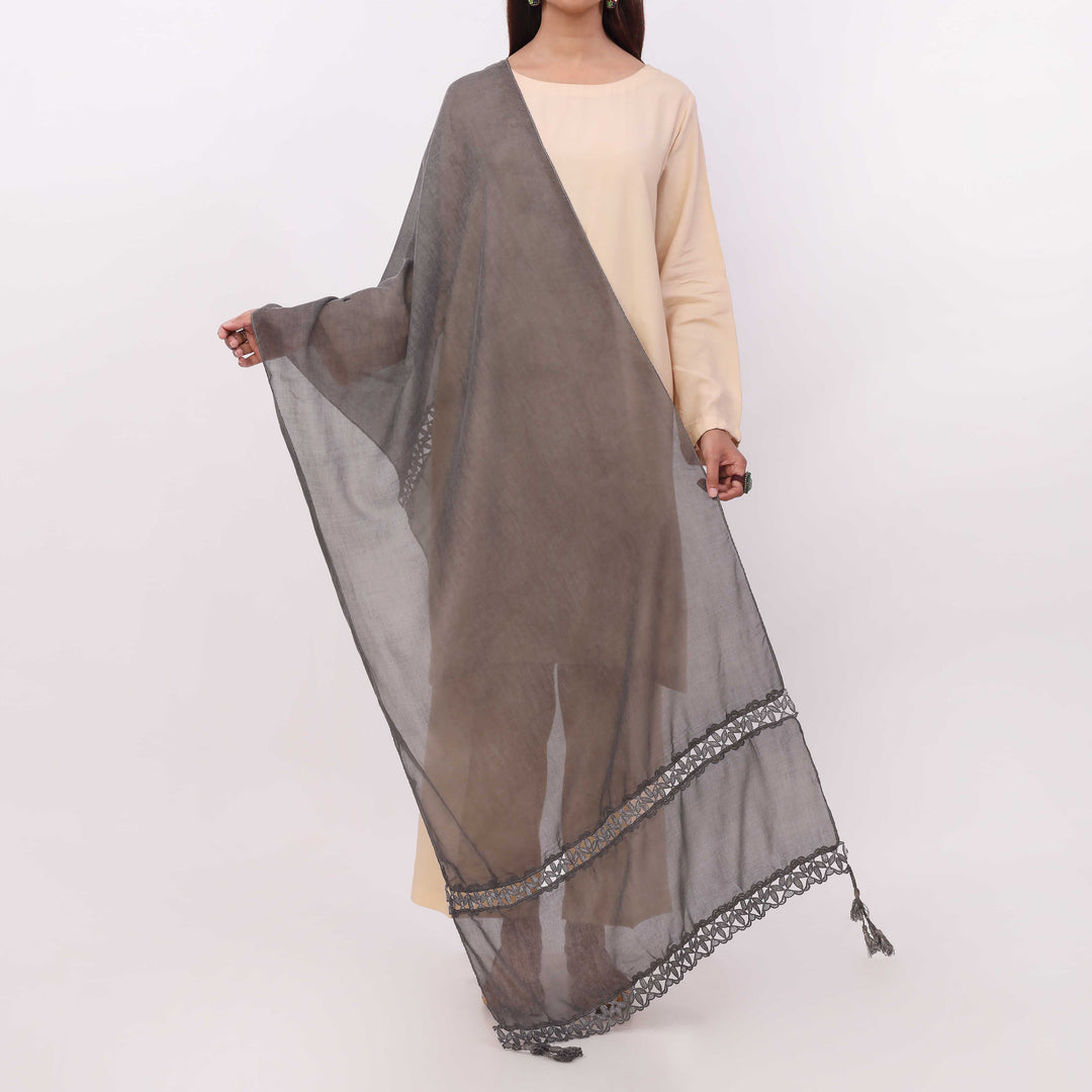 Black Embroidered Stole PD5317