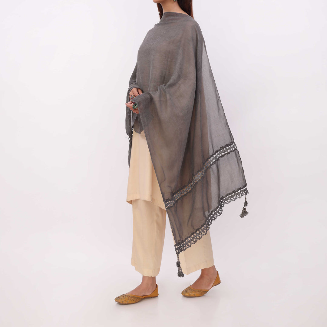 Black Embroidered Stole PD5317