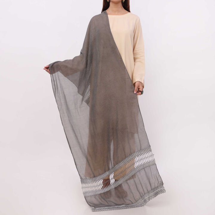 Black Embroidered Stole PD5323