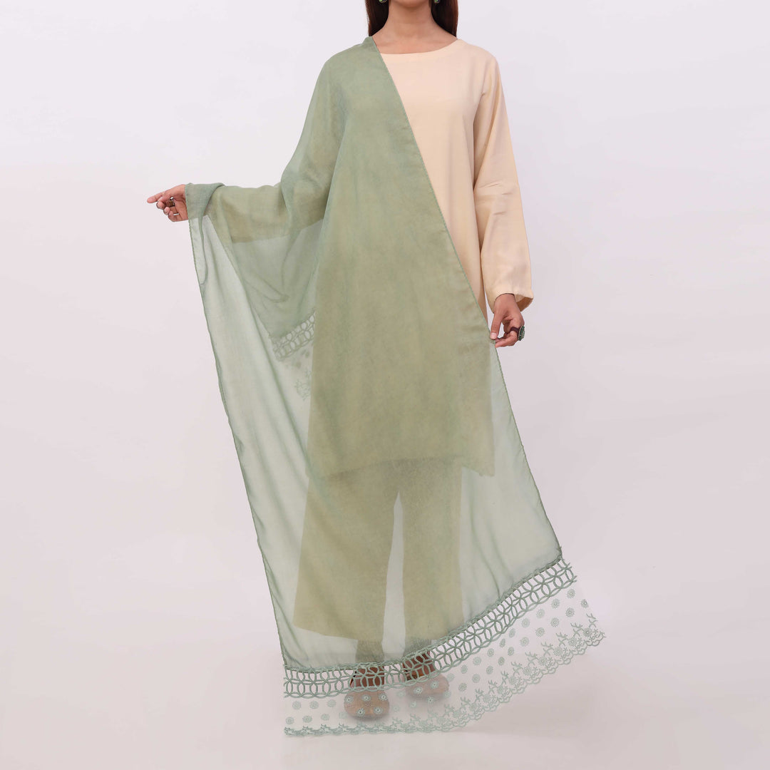 Green Embroidered Stole PD5337