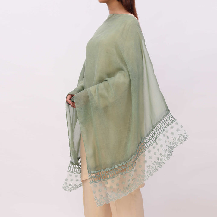 Green Embroidered Stole PD5337