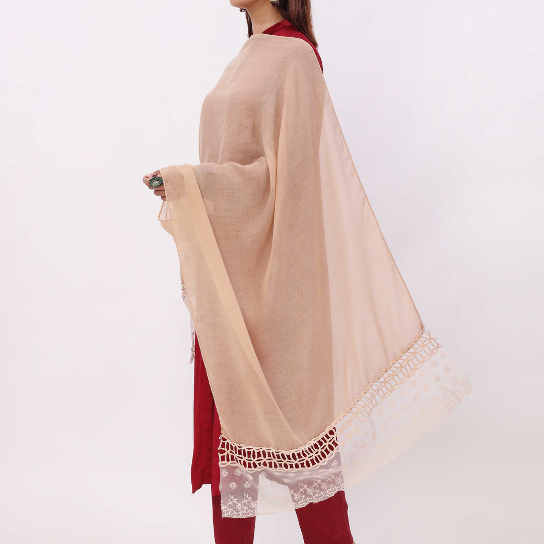 Peach Embroidered Stole PD5338