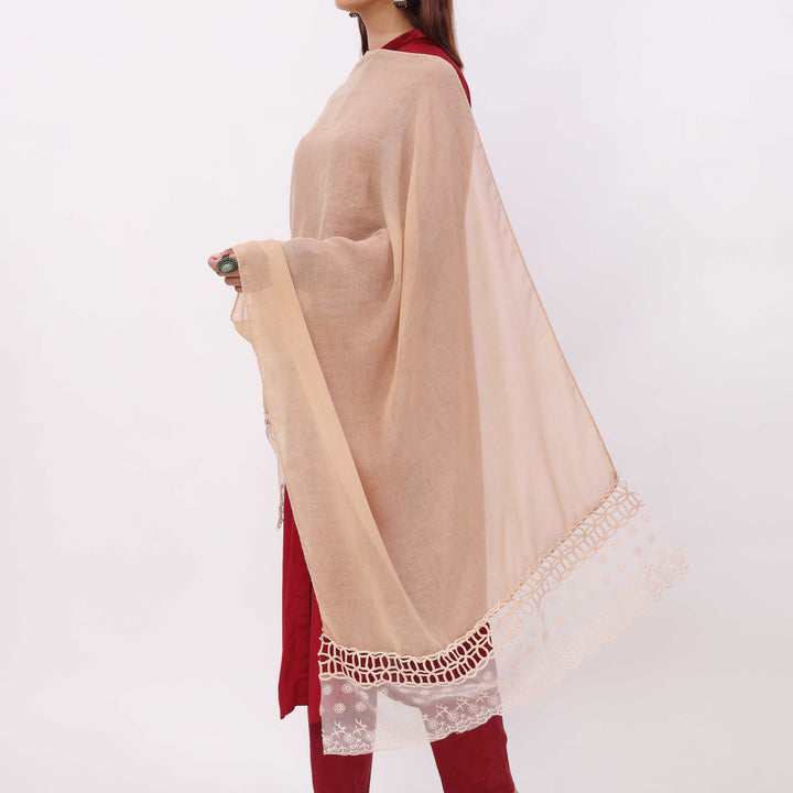 Peach Embroidered Stole PD5338