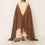 Brown Embroidered Cotton Dupatta PD5476