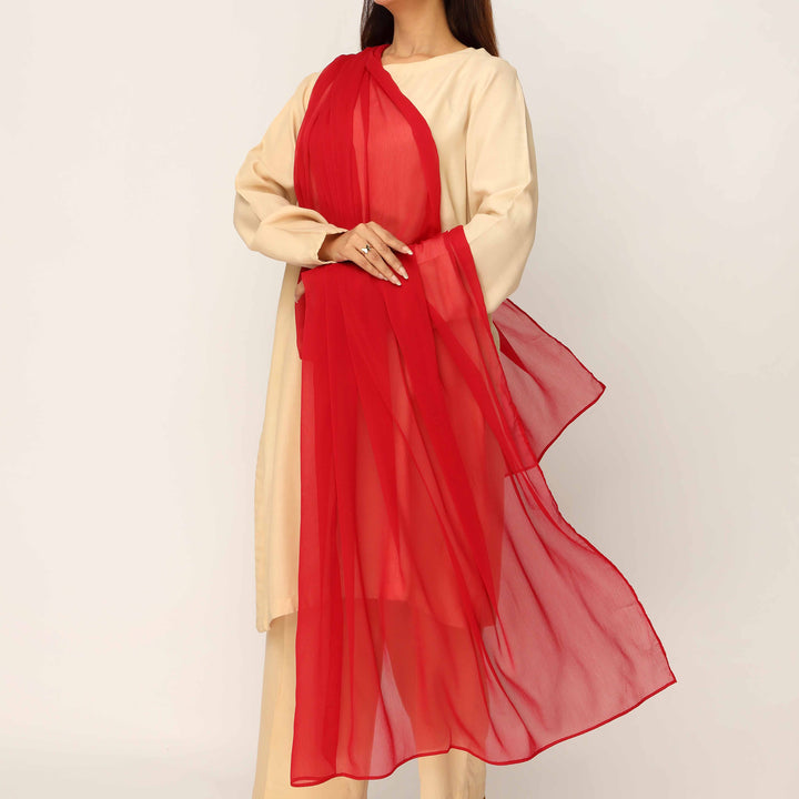 Maroon Raw Silk Dupatta PD5575